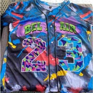Bel Air Baseball Jersey, Hip Hop Outfits for Party Club and Pub, Small